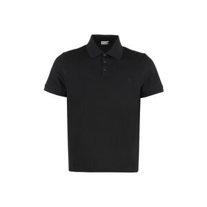 Men's Black Cotton Polo for SS24